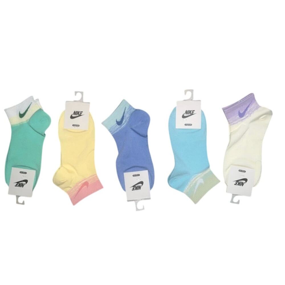 Nike Ankle Socks 5 Pair Pastel Assorted Colors New With Tags